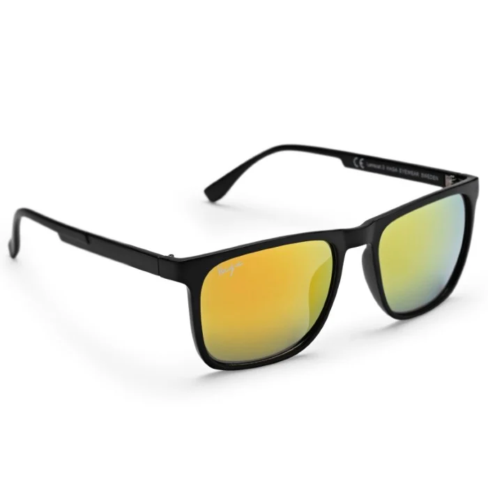 Haga Eyewear Sydney Matt Black - Red mirror lens