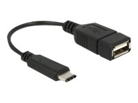 Delock USB-C hane till USB-A hona adapter, 15 cm - svart