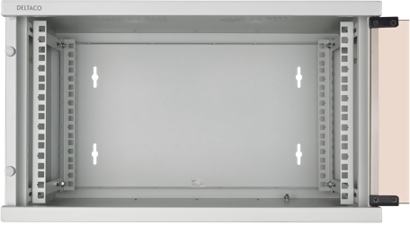 Deltaco 19"-skåp - 6U - 540x450mm - Stående eller väggmonterat - Glasdörr