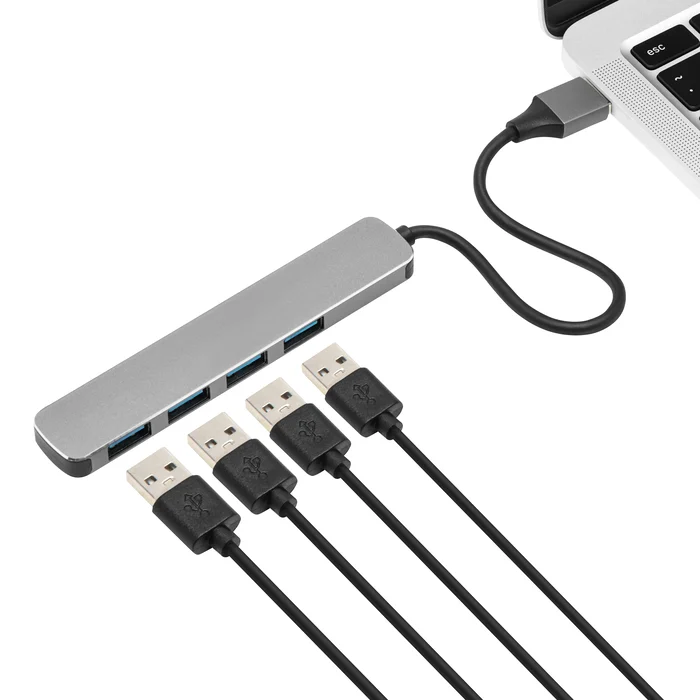 Plexgear USB-A-hubb CB222 med USB-A-anslutning 4-vägs