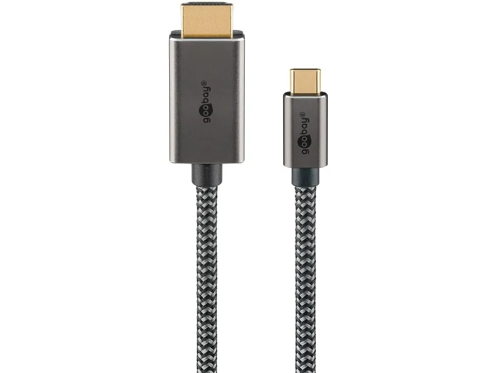 Goobay 75700, 2 m, USB Typ-C, HDMI Typ A (Standard), Hankontakt, Hankontakt, Rak