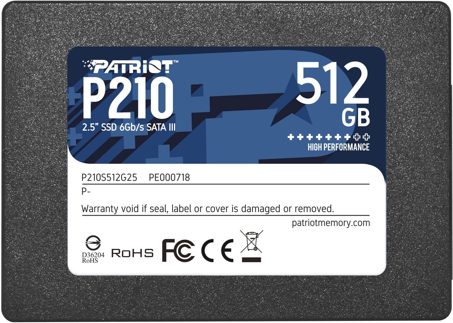 Patriot P210 SSD - 512GB - SATA-600 - 2.5"