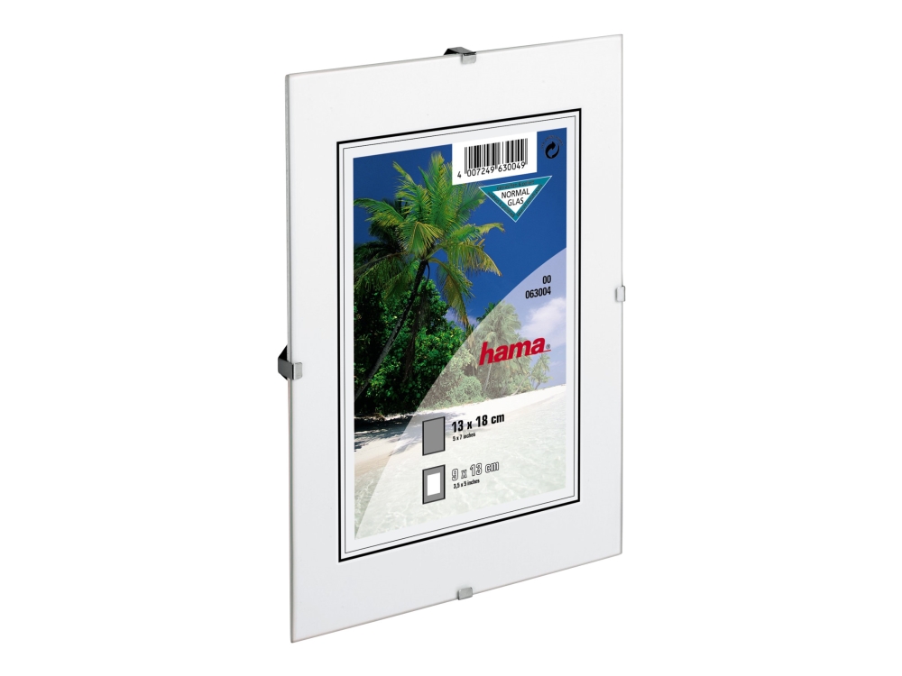 Hama Frameless Picture Holder Clip-Fix - Fotohållare - Designat för: 6x8,3 tum (15x21 cm) - glas - rektangulär