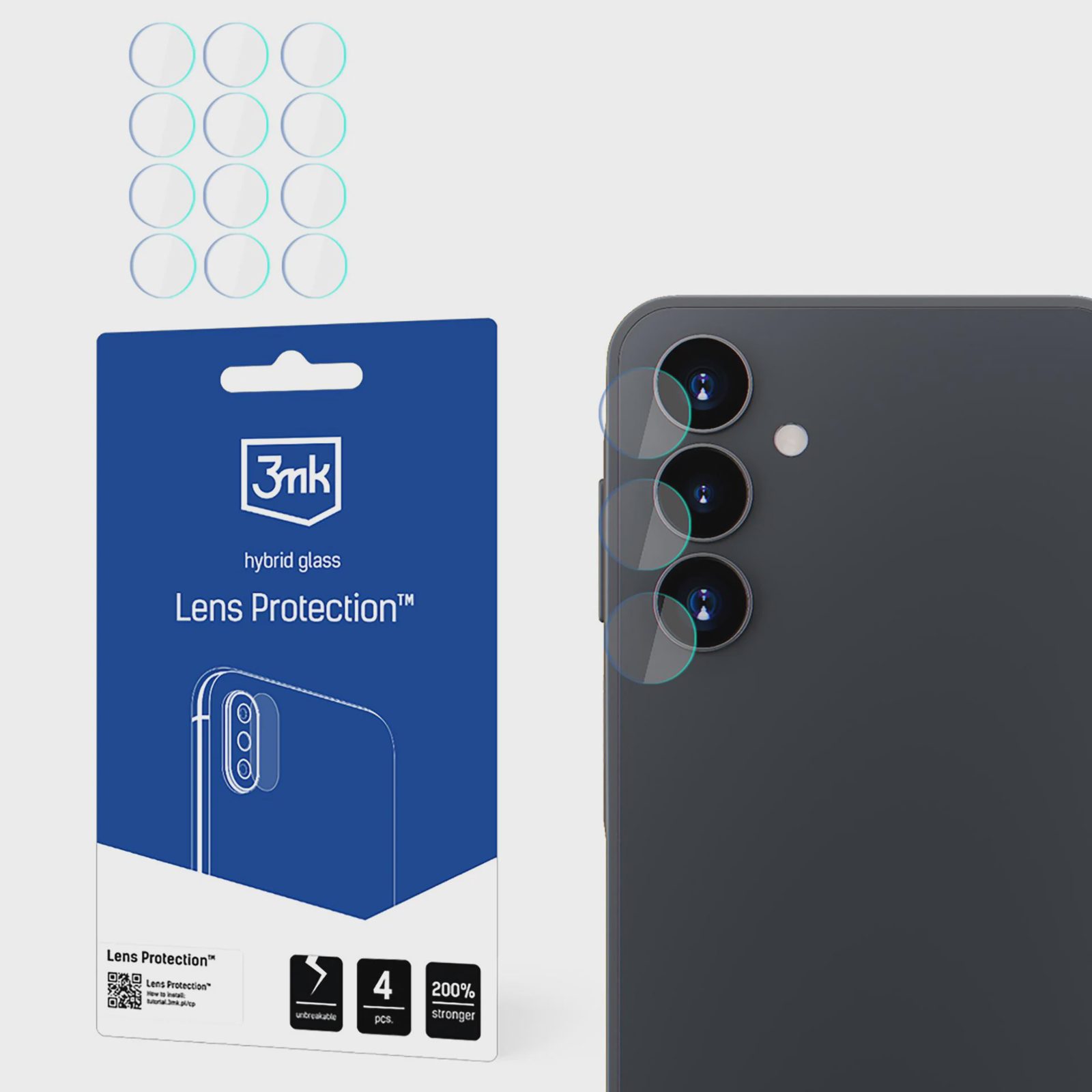 Hybridglas för kameralinser – 3mk-linsskydd till Samsung Galaxy A16
