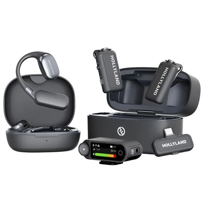 Hollyland LARK MAX 2 Ultimate Combo OWS med monitorheadset + Camera RX + USB-C RX mikrofonsystem