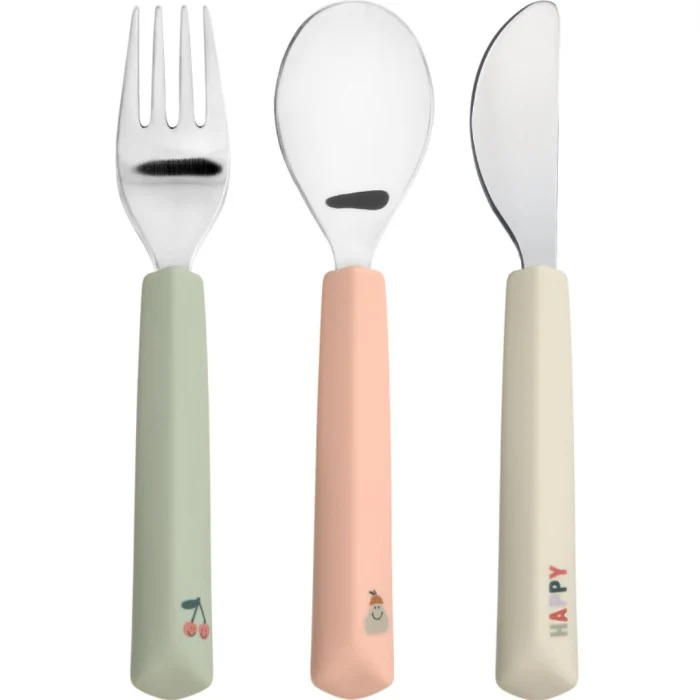 Lässig Bestickset med silikonhandtag Happy Fruits Cherry