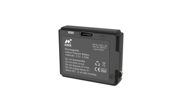 ELWIS LIGHTING Elwis-batteri 1000mAh 3,7W, USB C, för Catch H430R, Blaze H480R
