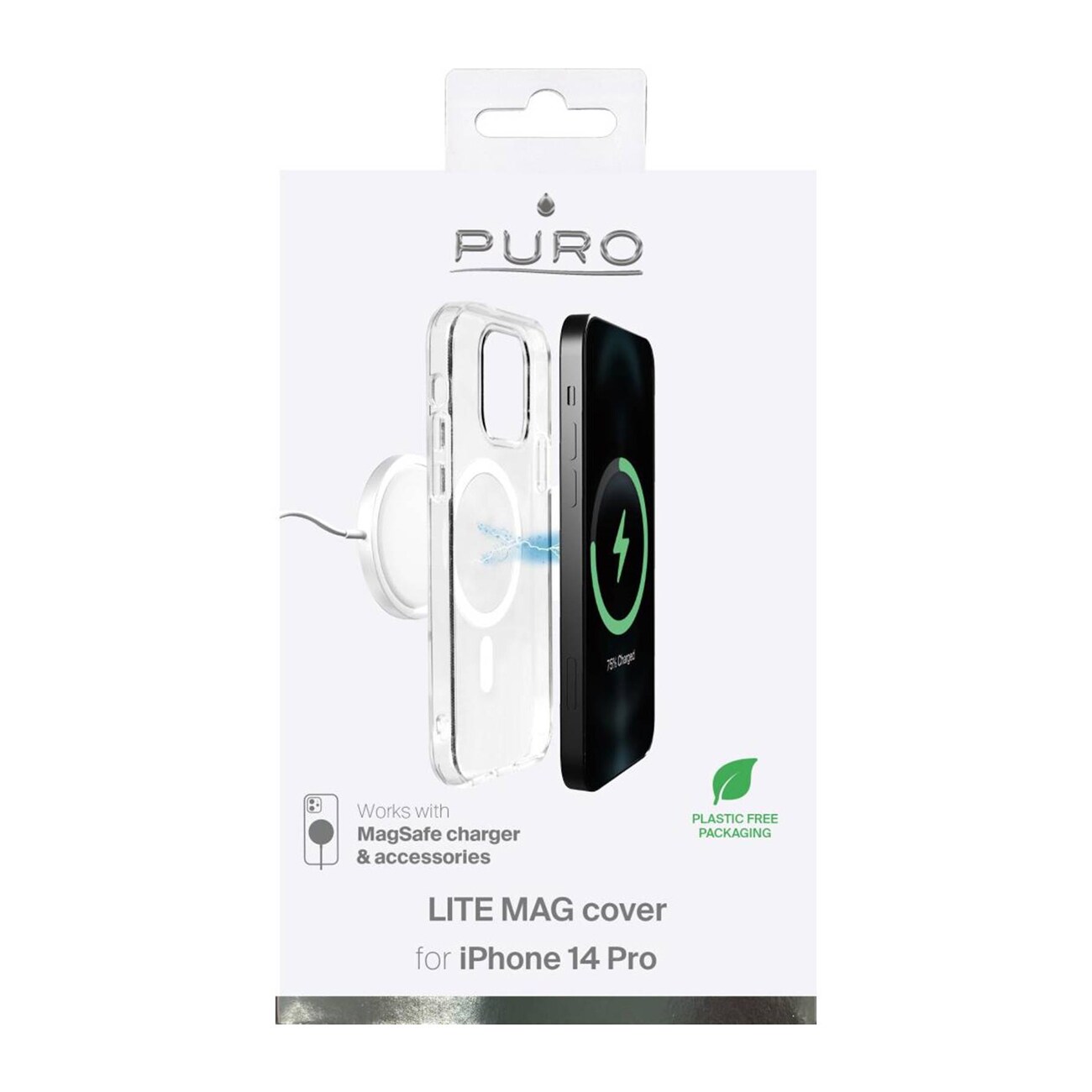 Puro Lite Mag MagSafe silikonfodral för iPhone 14 Pro - Transparent, bild 5