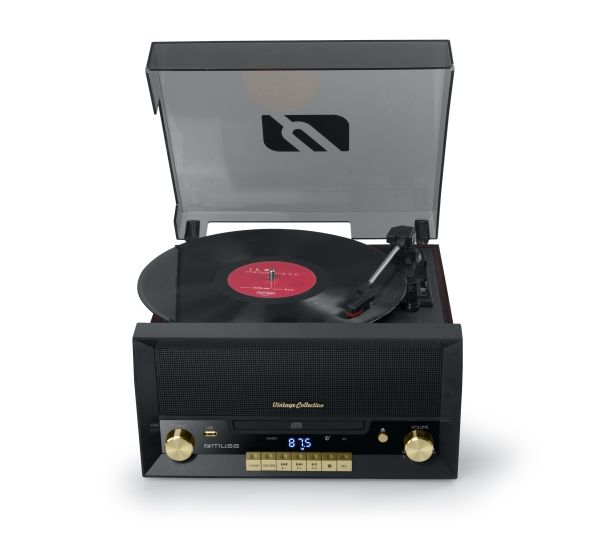 Muse MT112W, Remdriven skivtallrik, Automatisk, Brun, 33,45,78 RPM, 33,45,78 RPM, FM