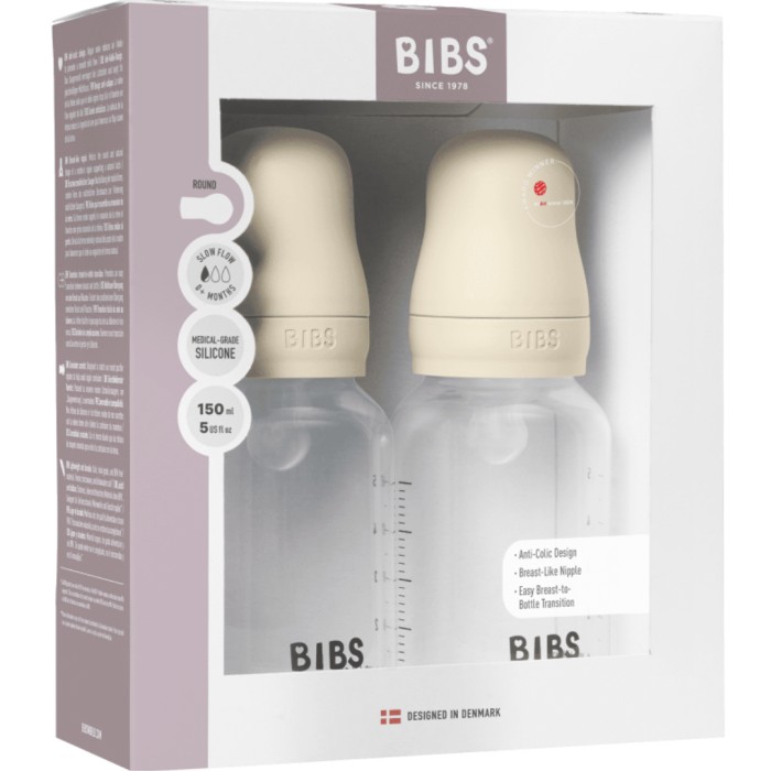 BIBS Nappflaska PP Silikon 150ml Ivory 2p, 2 st