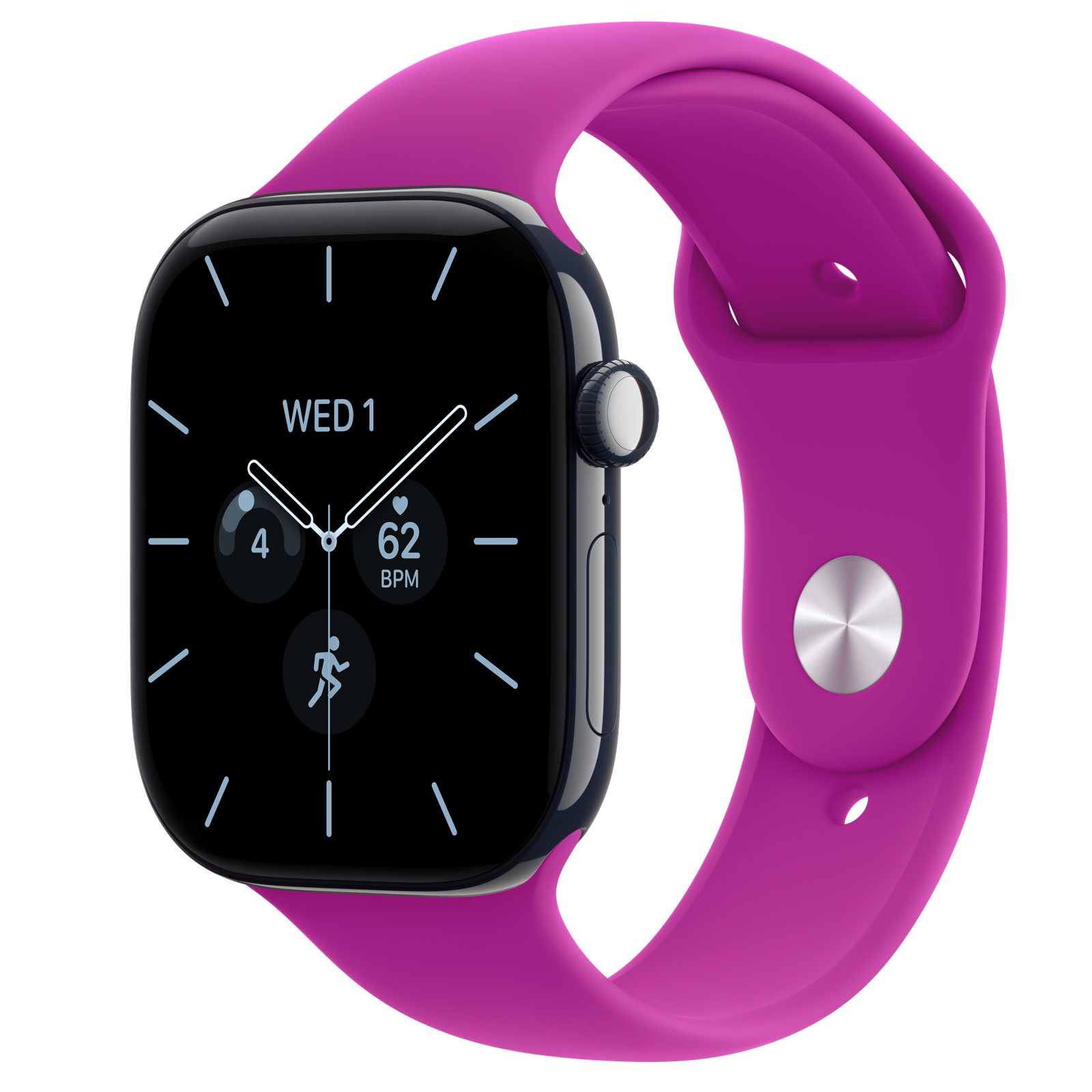 Apple Watch Series 12 (GPS + Cellular) • Keramikboett nattblå, 46 mm • Sportband magenta