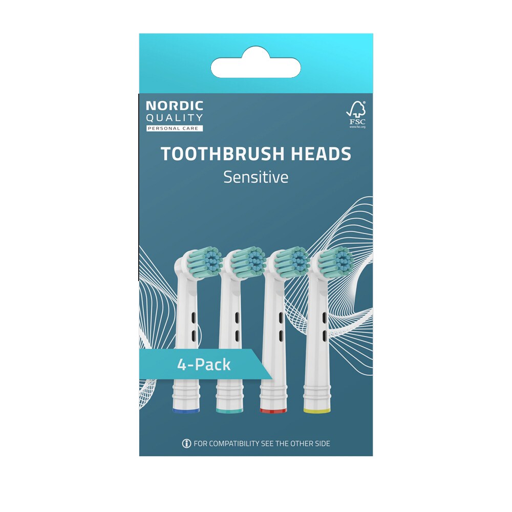 Nordic Quality Borsthuvuden Sensitive Brush Heads - 4-Pack, bild 2