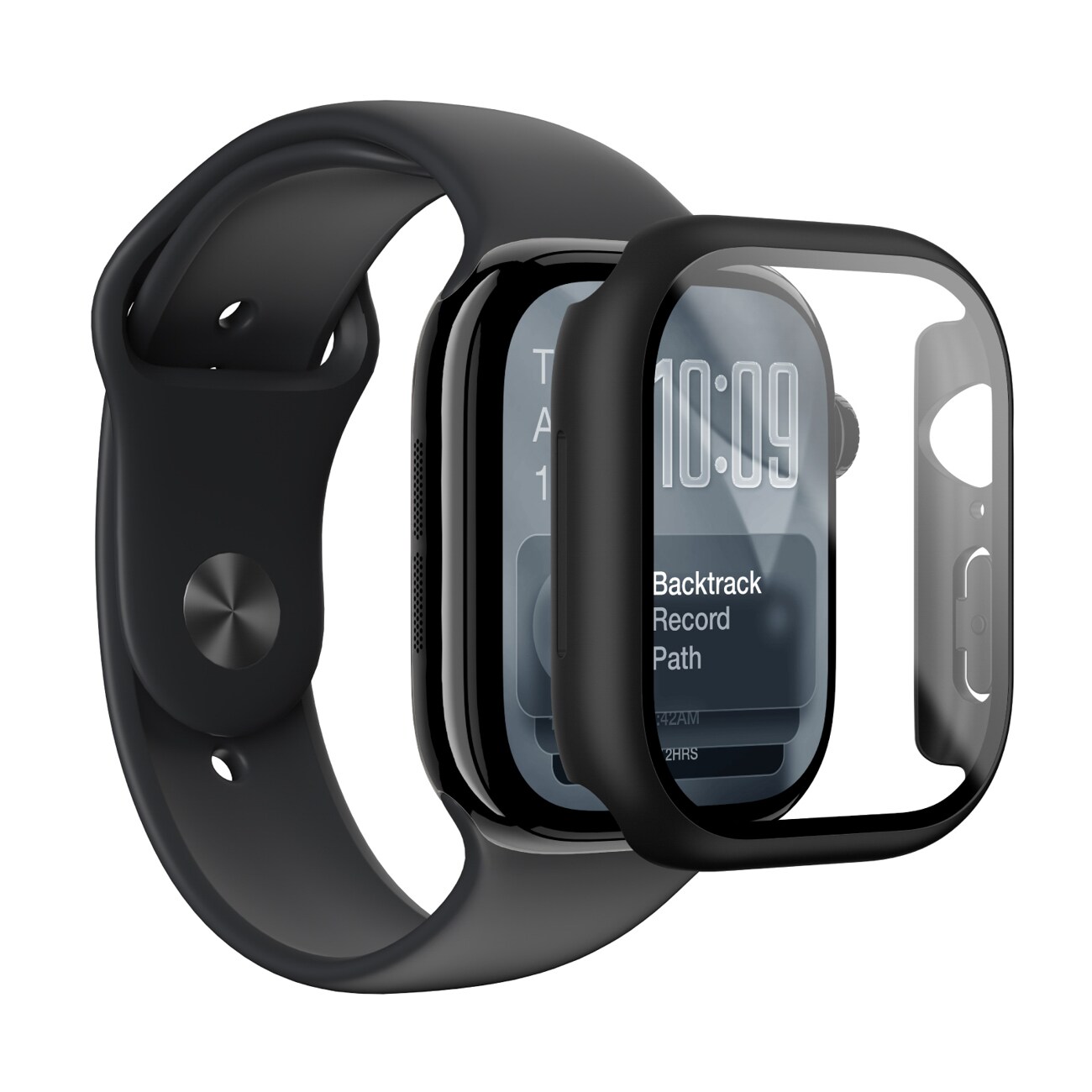 AmazingThing Radix glasskärmskydd med fodral för Apple Watch Series 11 42mm - Svart, bild 5