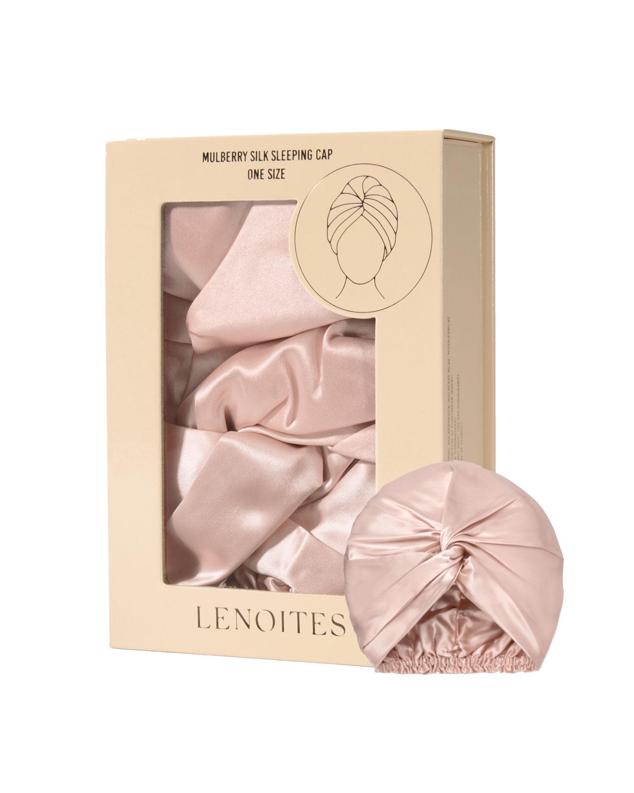 Lenoites Mulberry Silk Sleeping Cap Pink Pink