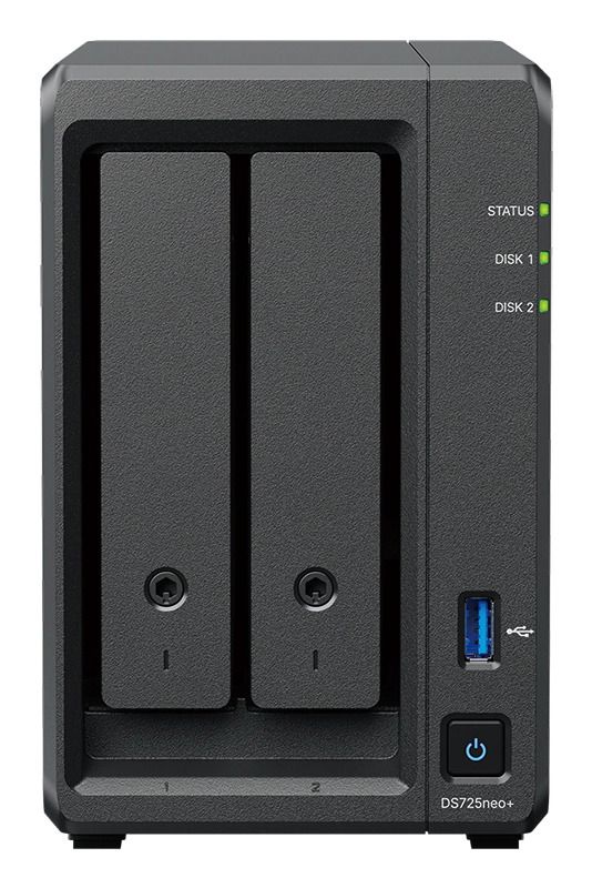 Synology Disk Station DS725neo+ - NAS-server - RAID JBOD, 0, 1, 5, 6, 10 - RAM 4 GB - 2.5 Gigabit Ethernet - iSCSI support