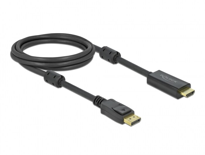 Delock DisplayPort till HDMI kabel, aktiv, 4K @ 60Hz, 2m, bild 2