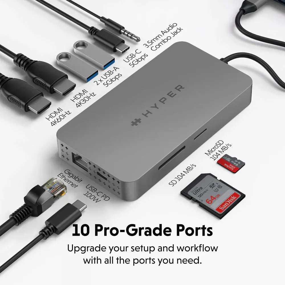 Hyper Dual 4K HDMI 10-In-1 usb-c-nav, bild 2