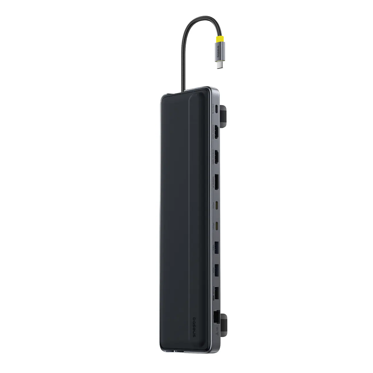 Baseus EliteJoy EH3 hubb, 12-i-1 USB-C docka – 2xHDMI/DP 4K@60, SD/microSD, RJ45, PD, grå