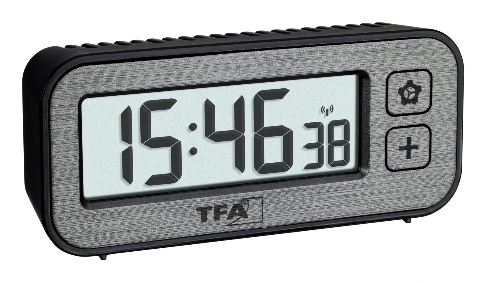 TFA-Dostmann 60.2522.10, Digital väckarklocka, Rektangel, Svart, Grå, inomhus, Vuxen, 0 - 50 ° C