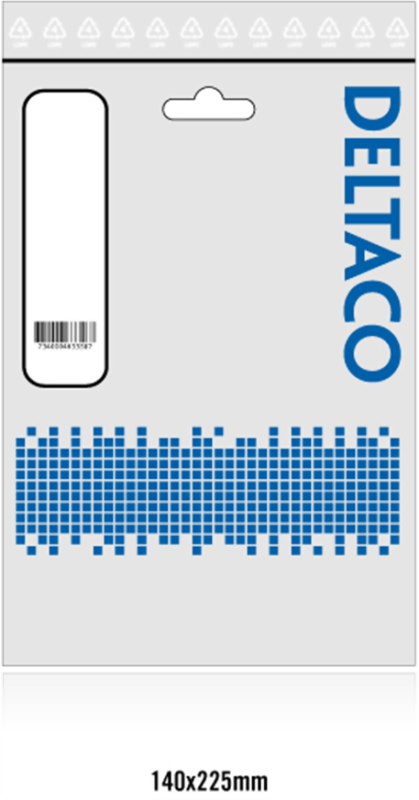 DELTACO Strömkabel C7 Rak CEE 7/16 till 2-pin Vit 5 m