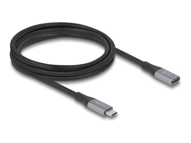 Delock USB 40 Gbps Förlängningskabel USB-C Hona-Hane PD3.1 240W 2 m Metall