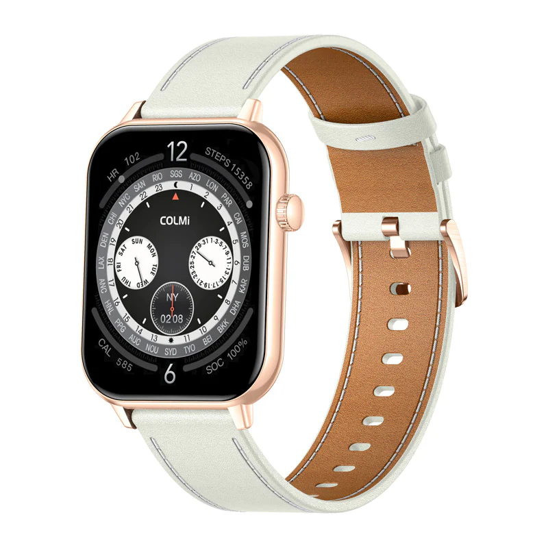 Colmi C28 Smartwatch White Leather Strap
