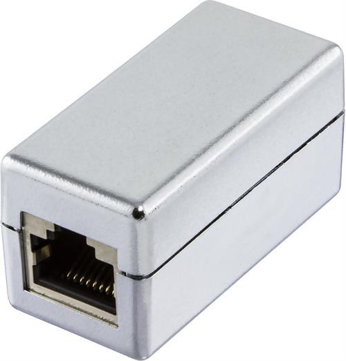 Skarvkontakt Cat5e Deltaco, FTP (skärmad), hona-hona - Silver