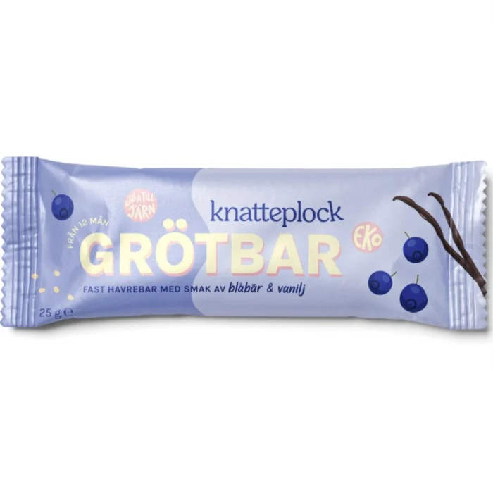 Knatteplock Grötbar- Blåbär/vanilj, 25 g