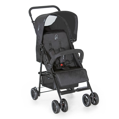 Asalvo - Barnvagn Berlin - Svart - Unfolded: 47.5 cm x 79 cm x 99 cm, Folded: 47.5 cm x 79 cm x 22 cm