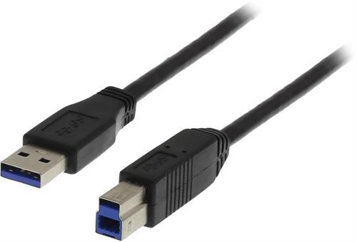 DELTACO USB 3.0 A till B ha-ha Svart 2 m
