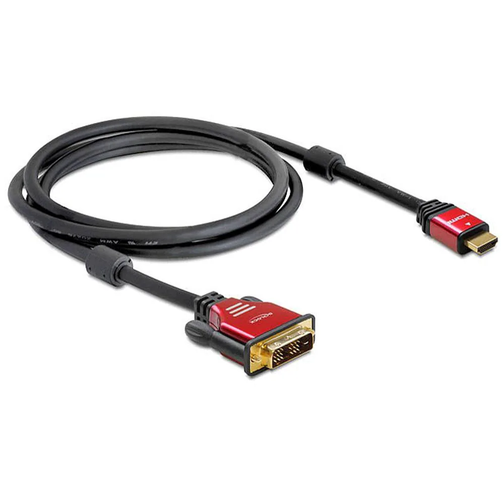 Delock HDMI till DVI 24+1 Kabel dubbelriktad 2m, bild 3
