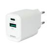 AC-adapter Deltaco USB GaN Wall Charger 1xUSB-C 35W, 1xUSB-A 30W