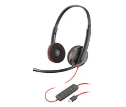HP Poly Blackwire 3220 stereo headset, svart