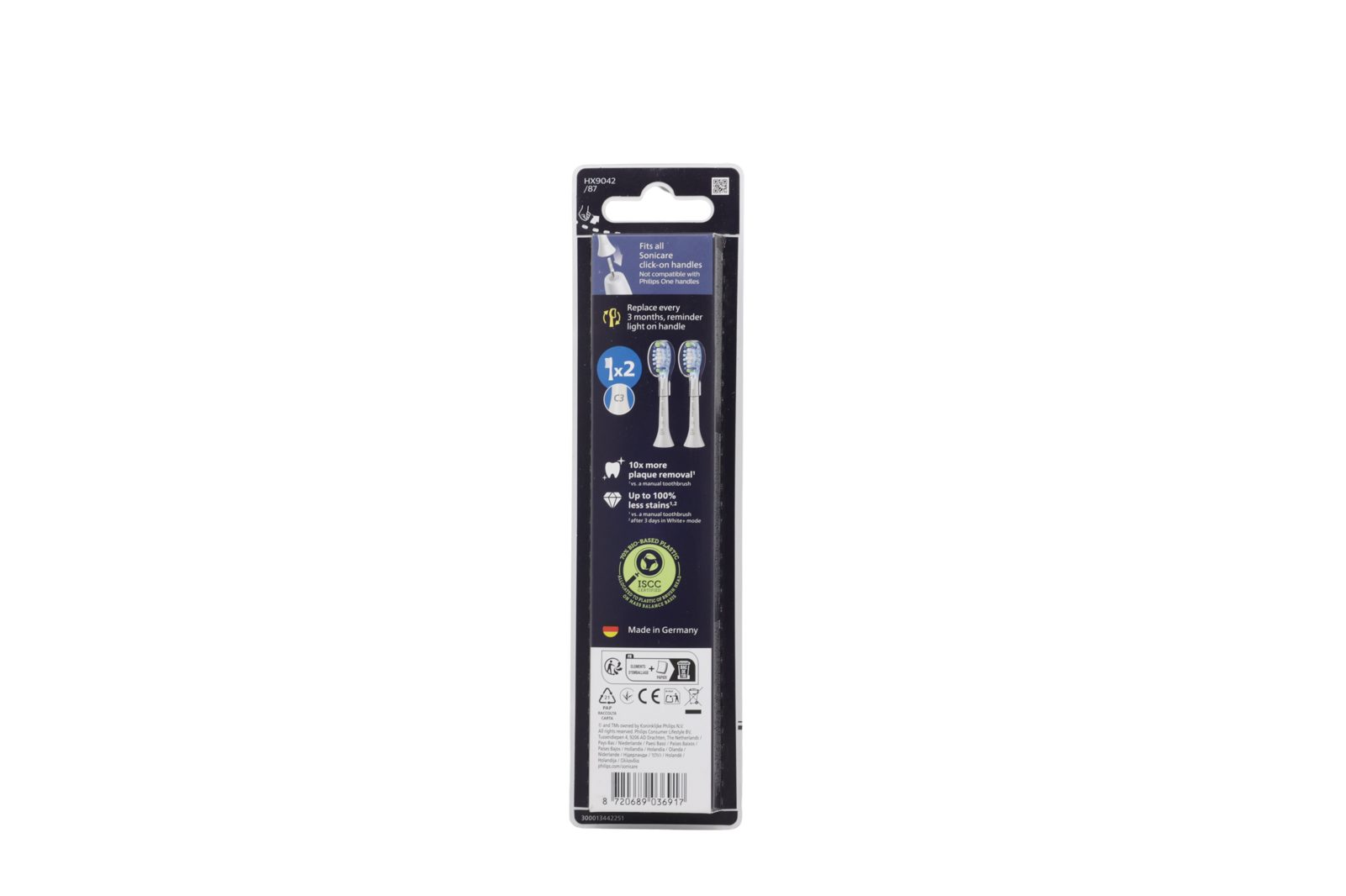 Philips Borsthuvuden Sonicare C3 Premium Plaque Defence HX9042 - replacement brushhead - white, bild 2