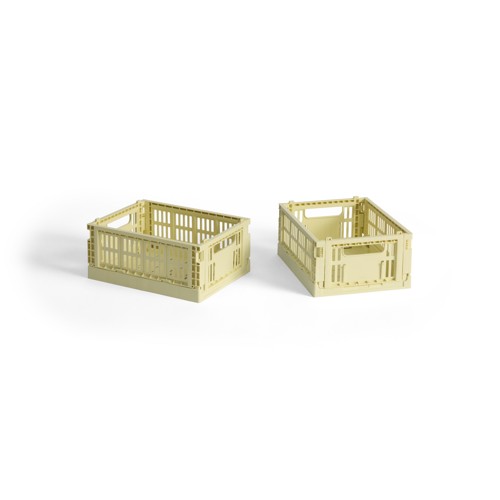 HAY - Colour Crate Mini Förvaringslåda (Ljusgul) - 2-pack