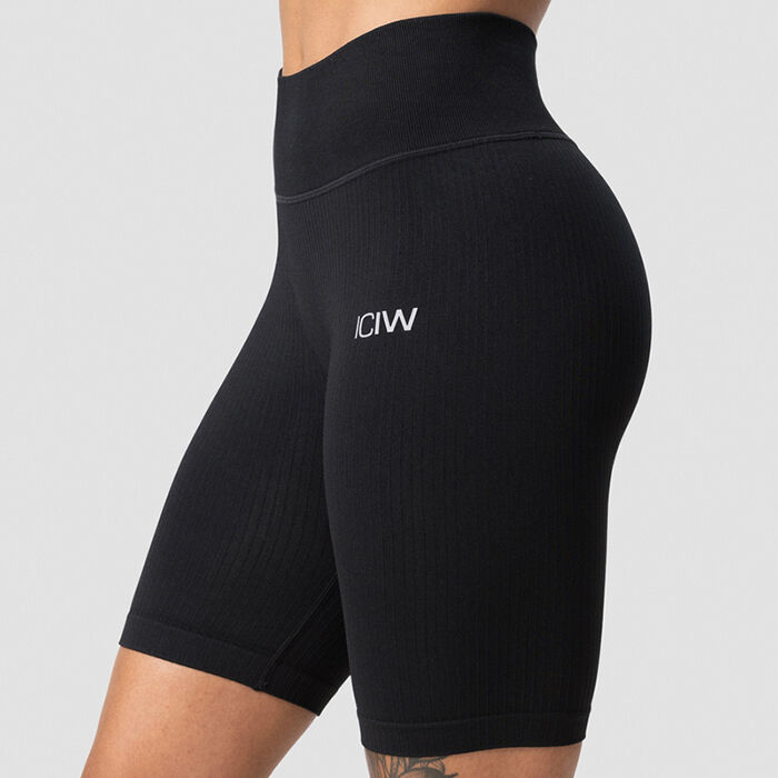 Ribbed Define Seamless Biker Shorts, Black, XS