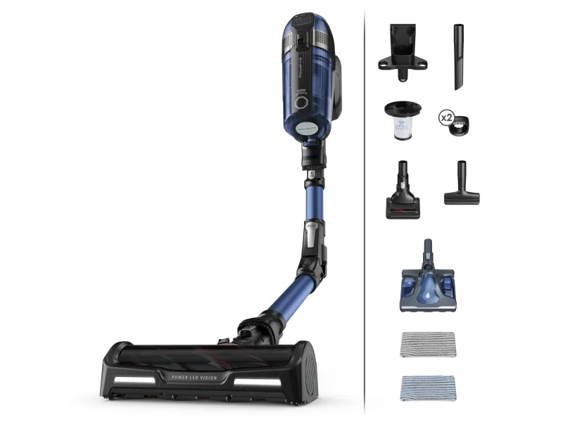Rowenta X-Force Flex 12.60 Aqua skaftdammsugare RH98C0WO, 0,9 L, blå/svart