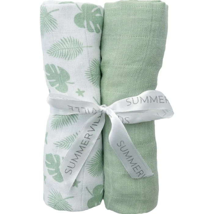 Summerville Muslin 2-pack Tropical & Green GOTS
