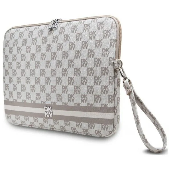 DKNY Sleeve rutigt mönster tryckta ränder 14" fodral för bärbar dator - Beige, bild 2