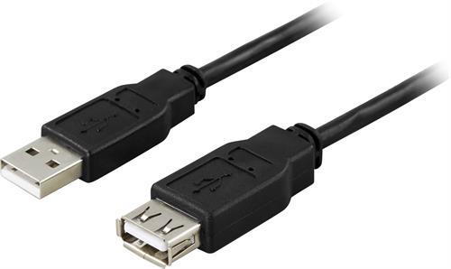 Deltaco USB 2.0 förlängningskabel Typ A ha - Typ A ho - 3m - Svart, bild 3