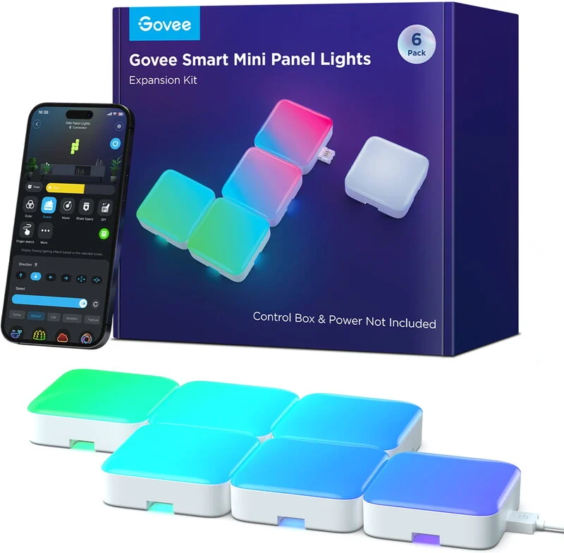 Govee Smart Mini Panel Lights förlängningssats, 6 st, bild 5
