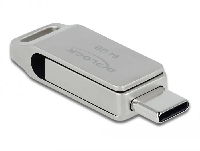 Delock USB 3.2 Gen 1 USB-C/USB Typ-A minnessticka 64 GB – metallhölje, bild 2