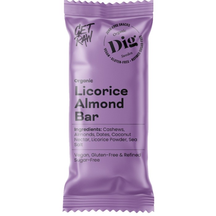 Dig GET RAW Organic Licorice Almond Bar 42 g