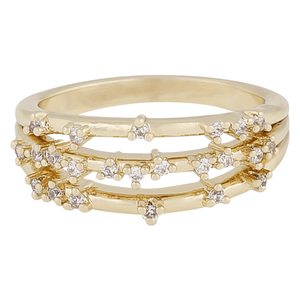 Snö Of Sweden Lorrie Big Crystal Ring Gold Clear Large