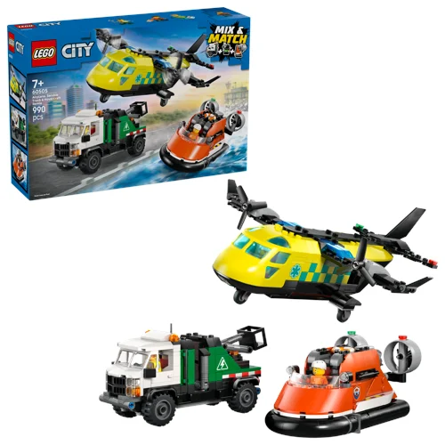 LEGO City Great Vehicles flyg-, servicebil- och luftkuddebåt-remix 60505