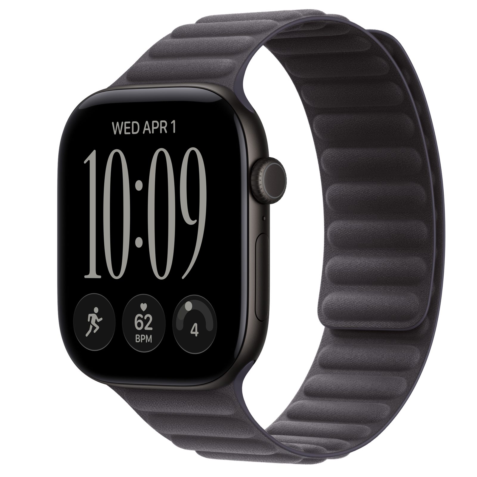 Apple Watch Series 12 (GPS + Cellular) • Aluminiumboett svart, 46 mm • Magnetlänk midnatt