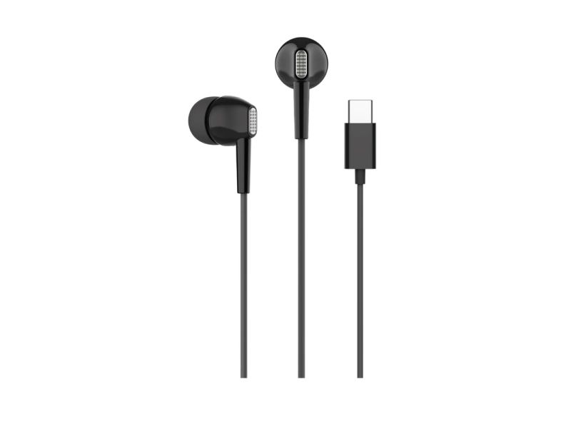 PURO PUIPHF33USBCBLK, Sladdansluten, Samtal/musik, 20g, Headset, Svart