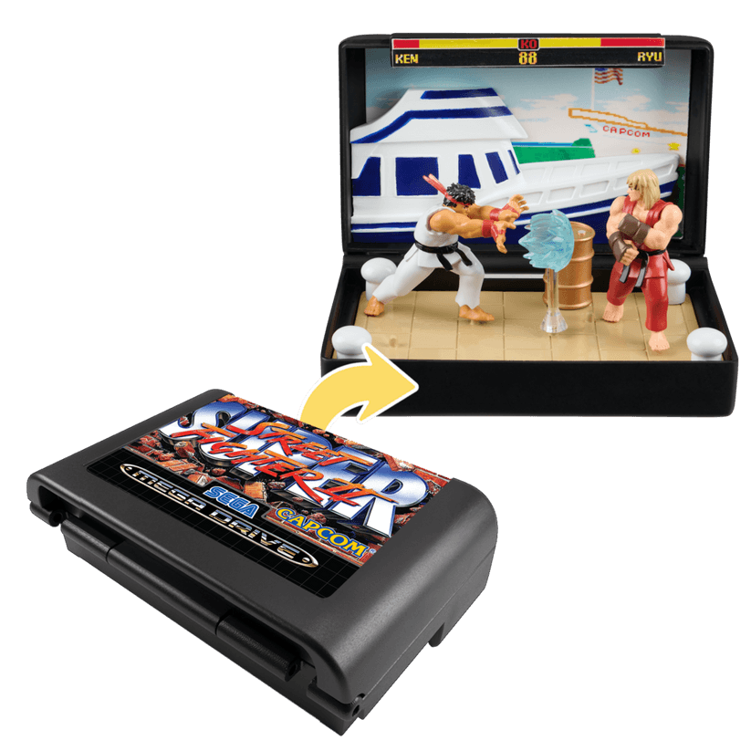 Console Heroes Sega Mega Drive Super Street Fighter II Ken Stage Diorama