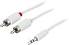 Ljudkabel 3,5 mm stereo till 2xRCA, 2 meter - Vit, bild 2