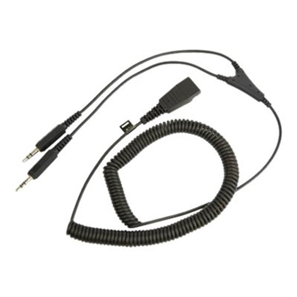 Jabra kabel QD till 2x 3,5 mm kontakt, spiral, 0,5–2 m, bild 3